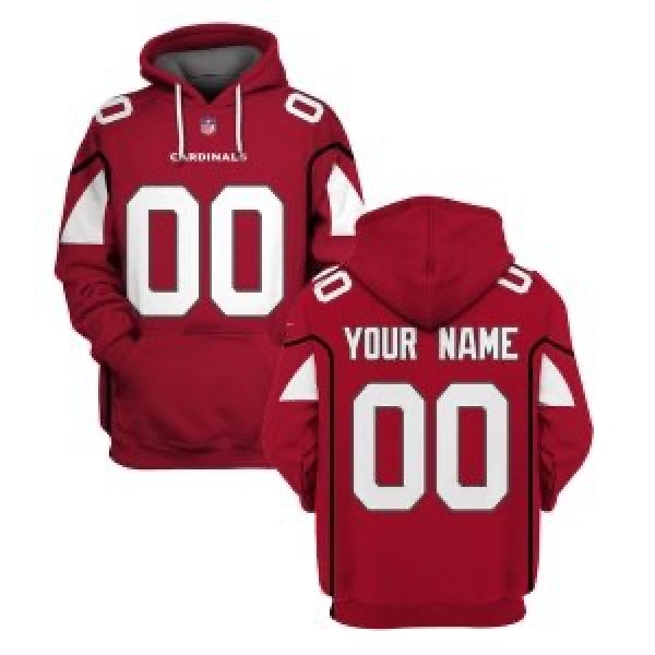 Arizona Cardinals Active Player Custom 2021 Red Pullover Hoodie(Stitched number&name)